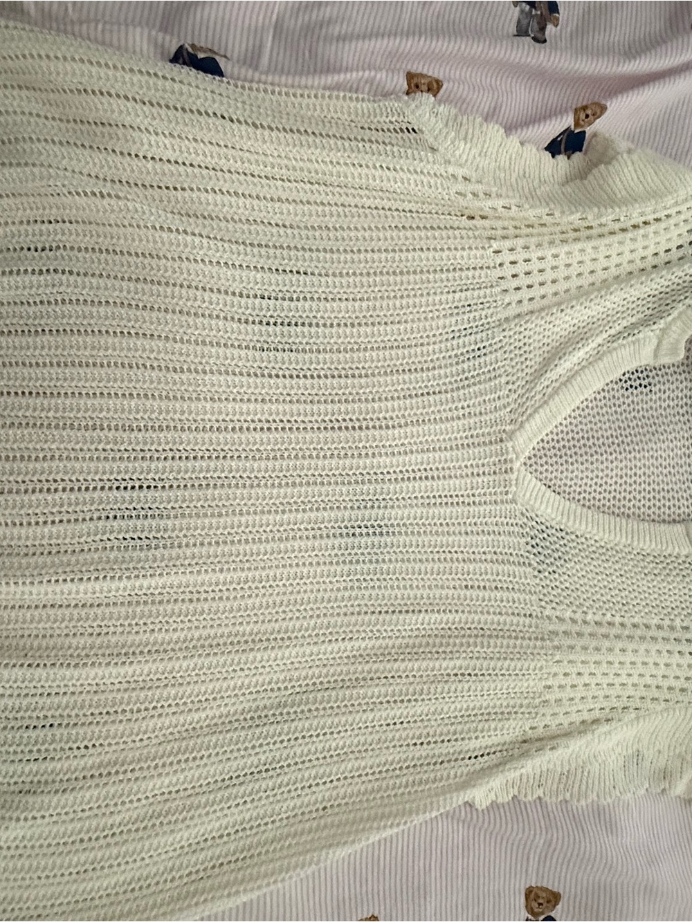 torrid Cream Open-Knit Sleeveless Crewneck Sweater